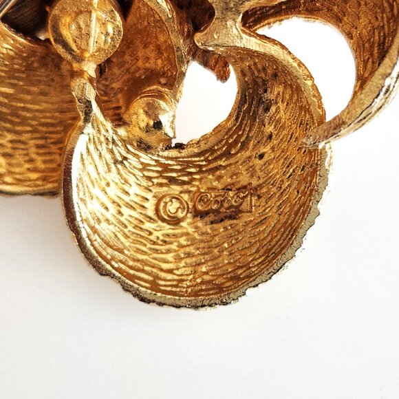 1960-S CORO SIGNED VINTAGE FRUIT BROOCH WITH SPARKLING CLEAR CRYSTALS - Picture 7 of 9